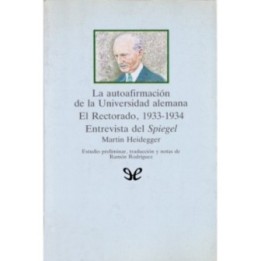 La autoafirmación de la Universidad alemana - El Rectorado